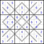 Судоку-аргайл 9х9 #48 легкий
