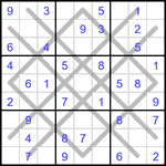 Судоку-аргайл 9х9 #49 легкий