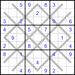 Судоку-аргайл 9х9 #48 средний