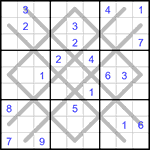 Судоку-аргайл 9х9 #41 трудный