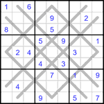 Судоку-аргайл 9х9 #43 трудный