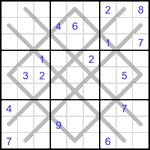 Судоку-аргайл 9х9 #44 трудный