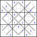 Судоку-аргайл 9х9 #45 трудный