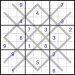 Судоку-аргайл 9х9 #43 очень трудный