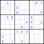 Судоку 9х9 #3389 трудный