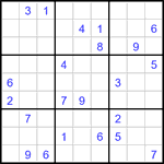 Судоку 9х9 #3391 трудный