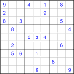 Судоку 9х9 #3395 трудный