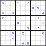 Судоку 9х9 #3412 трудный