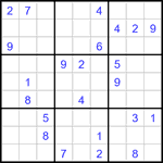 Судоку 9х9 #3392 очень трудный