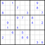 Судоку 9х9 #3412 очень трудный