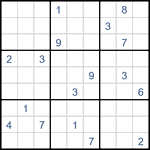 Судоку “Ход конем” 9х9 #50 трудный