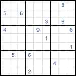 Судоку “Ход конем” 9х9 #50 очень трудный