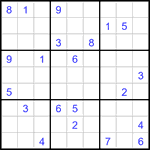 Судоку 9х9 #3422 трудный