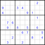 Судоку 9х9 #3433 трудный