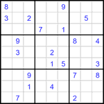 Судоку 9х9 #3434 трудный