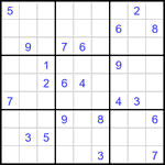 Судоку 9х9 #3436 трудный