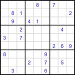 Судоку 9х9 #3441 трудный