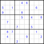 Судоку 9х9 #3464 трудный