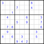 Судоку 9х9 #3425 очень трудный