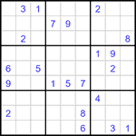 Судоку 9х9 #3438 очень трудный