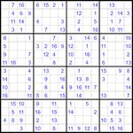 Судоку 16х16 #97 легкий