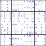 Судоку 16х16 #98 легкий