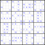 Судоку 16х16 #95 средний
