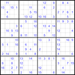 Судоку 16х16 #91 трудный