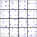 Судоку 16х16 #95 трудный