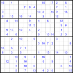 Судоку 16х16 #91 очень трудный