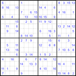 Судоку 16х16 #93 очень трудный