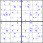 Судоку 16х16 #94 очень трудный