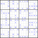 Судоку 16х16 #95 очень трудный