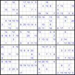 Судоку 20х20 #52 очень трудный