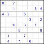 Судоку 8х8 #21 очень трудный