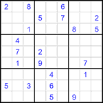 Судоку 9х9 #3477 трудный