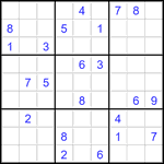 Судоку 9х9 #3479 трудный