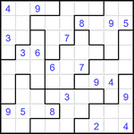 Судоку-пазл 9х9 #404 очень трудный