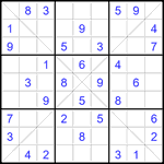 Судоку Х 9х9 #427 легкий