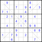 Судоку Х 9х9 #401 средний