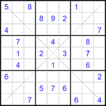 Судоку Х 9х9 #404 средний