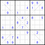 Судоку Х 9х9 #405 средний