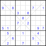 Судоку Х 9х9 #401 трудный