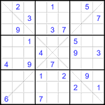 Судоку Х 9х9 #403 трудный