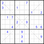 Судоку Х 9х9 #404 трудный