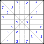 Судоку Х 9х9 #405 трудный