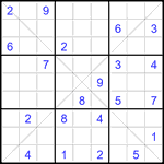 Судоку Х 9х9 #403 очень трудный