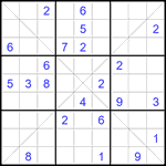 Судоку Х 9х9 #405 очень трудный