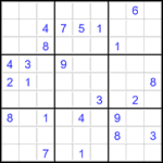 Судоку 9х9 #3496 трудный